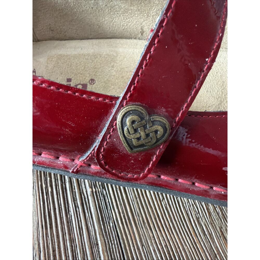 Alegria 8.5 Leather Adjustable Slip-On Mary Janes Marcy Cherry Bomb Pat size 39 - Picture 3 of 10